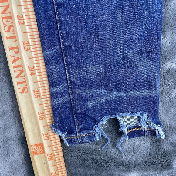Madewell Womens 10” High-Rise Skinny Blue Denim Distressed Jeans Size 24 - Picture 8 of 11